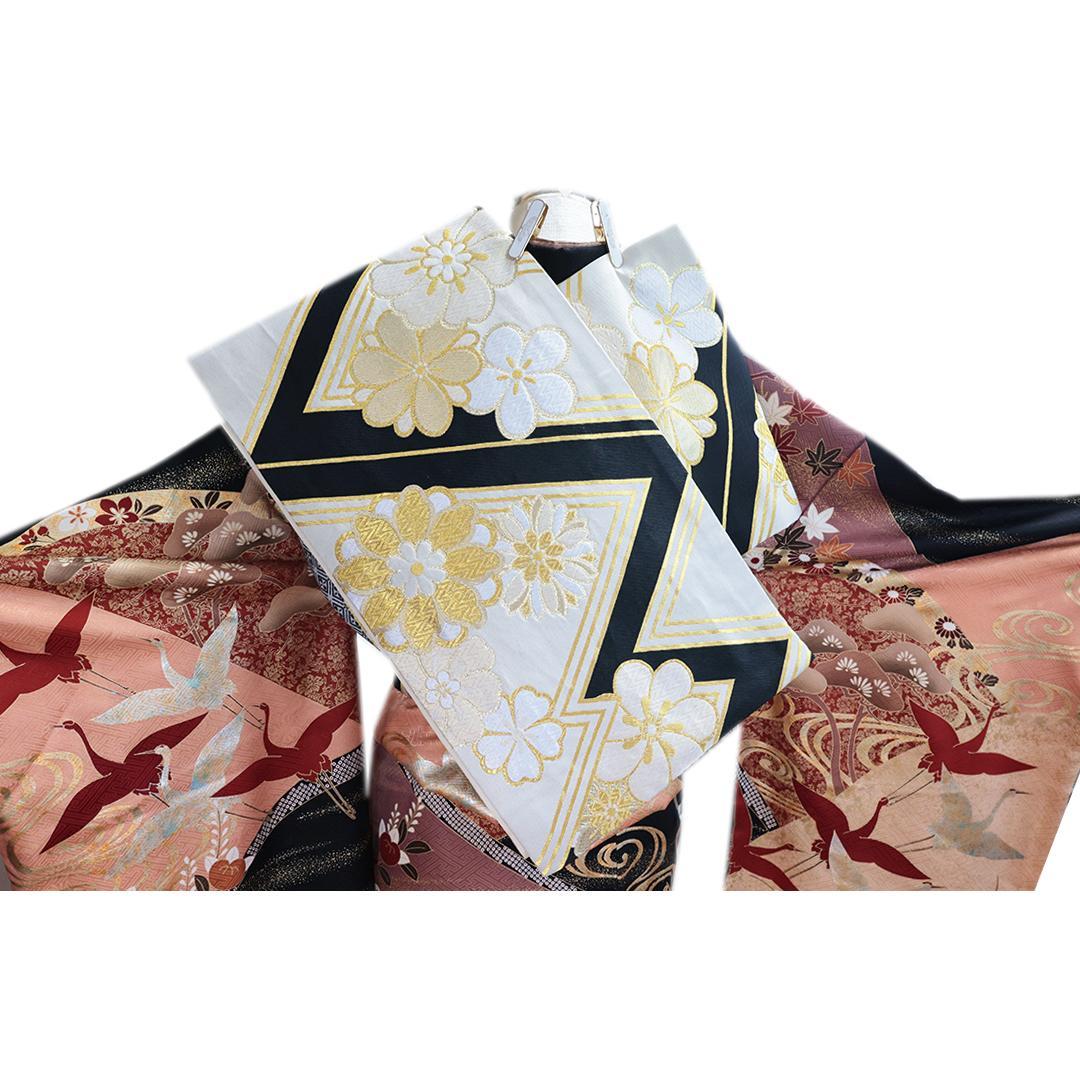 振袖5点セット■成人式振袖正絹トールサイズ帯揚げベルベッド 帯締めKB56