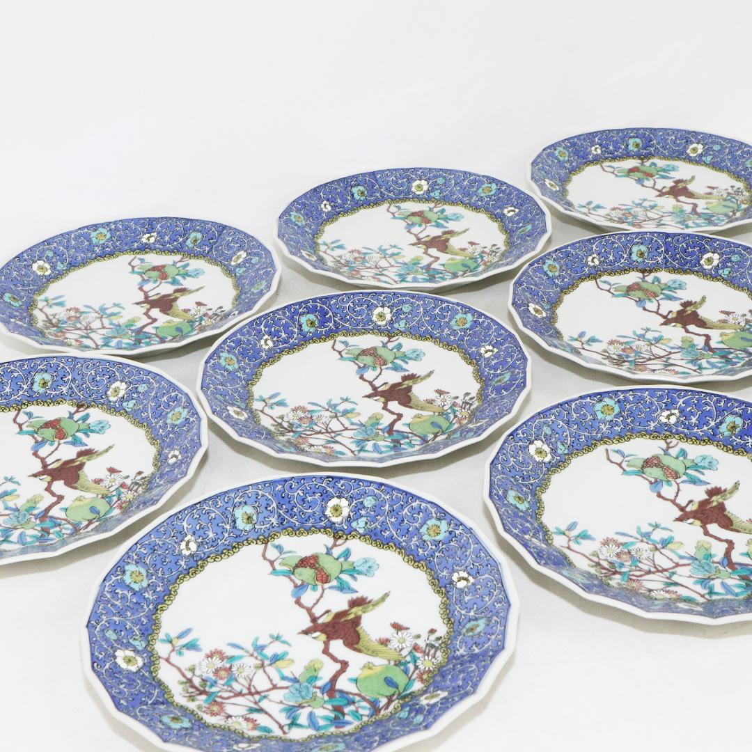 九谷焼 静岳作 皿揃 10客 木箱