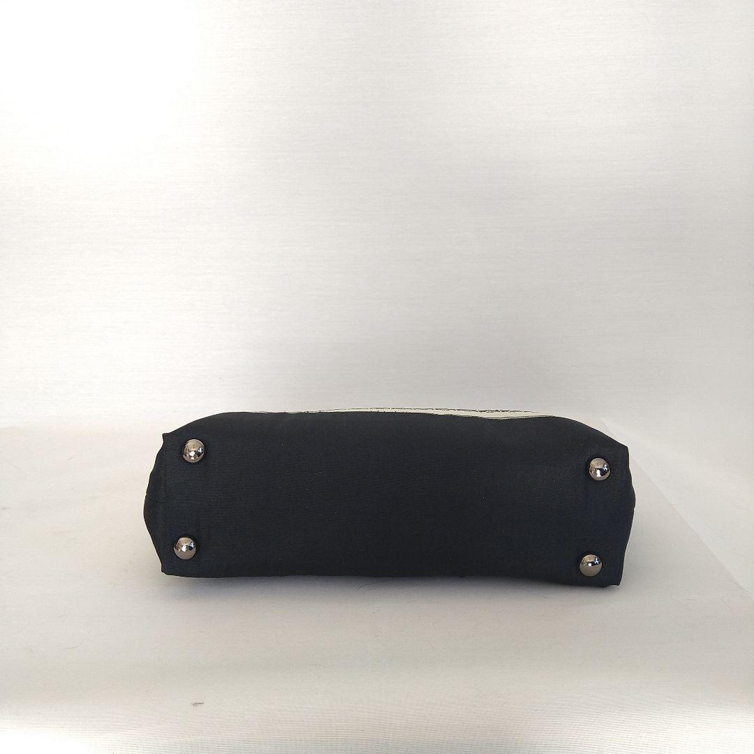 博多献上柄帯リメイク スモーキーグリーン✕黒　バネハンドルバッグ