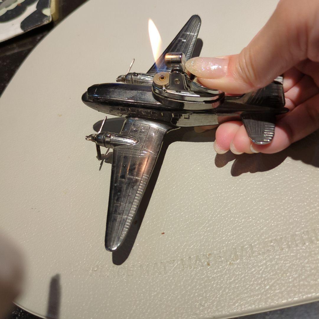 航空機型ライター メタル製 約10cm