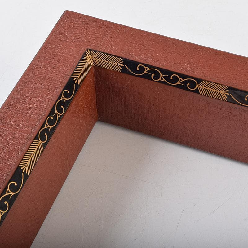 Bambi茶道具　上杉満樹作　松唐草蒔絵　炉縁　共布共箱　C　R9471B