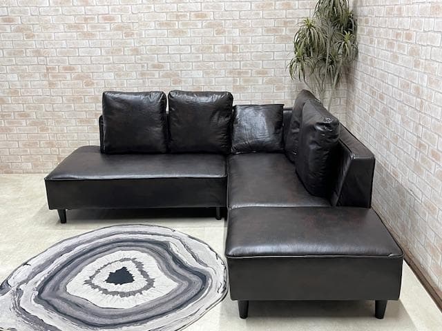 コーナーソファ　カウチソファー　レイアウトフリー　ダークブラウン　新品