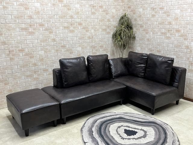 コーナーソファ　カウチソファー　レイアウトフリー　ダークブラウン　新品