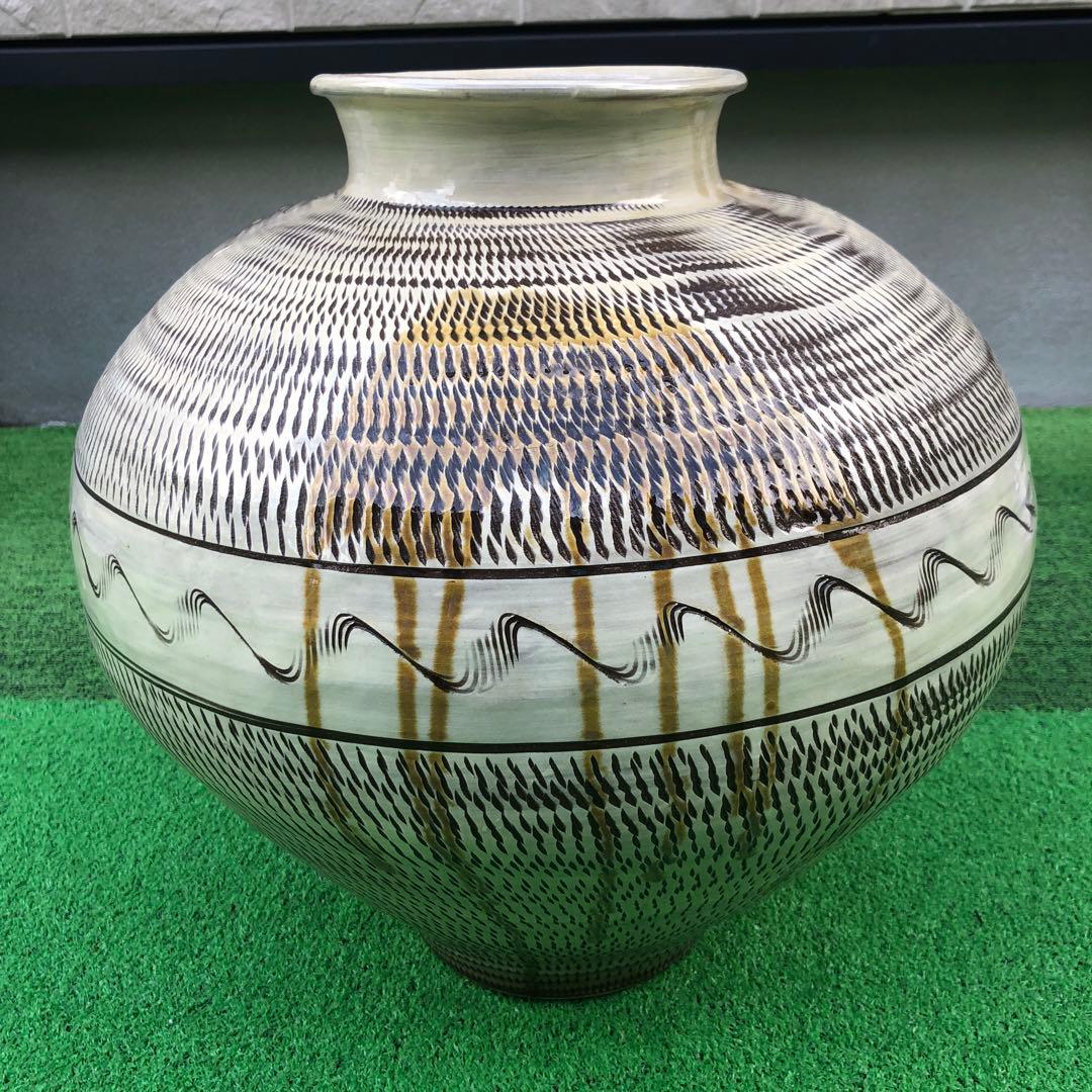 小鹿田焼　大壺　骨董品　陶芸