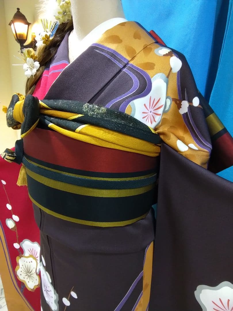 振袖フルセット、一蔵振袖落款、重ね衿帯揚げ帯締め、西陣袋帯、襦袢、トールサイズ
