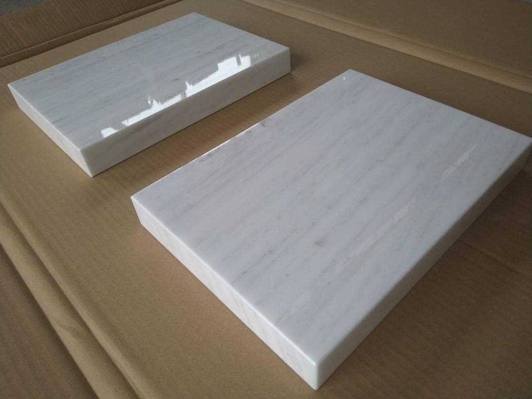 高級 天然白大理石　オーディオボード●350×250×42●5面磨き　ペア