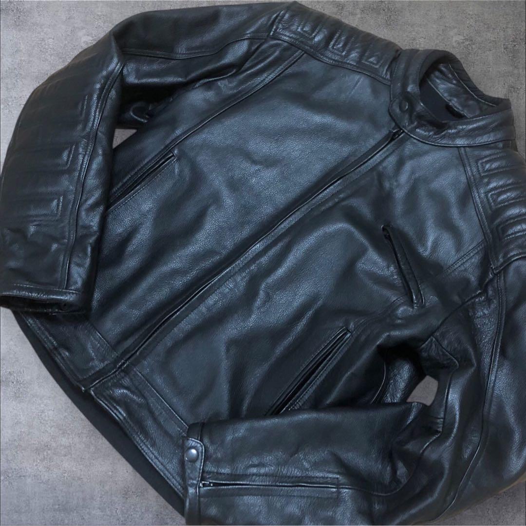 【希少サイズ】GENUINE Leather　本革　ライダースジャケット　XXL