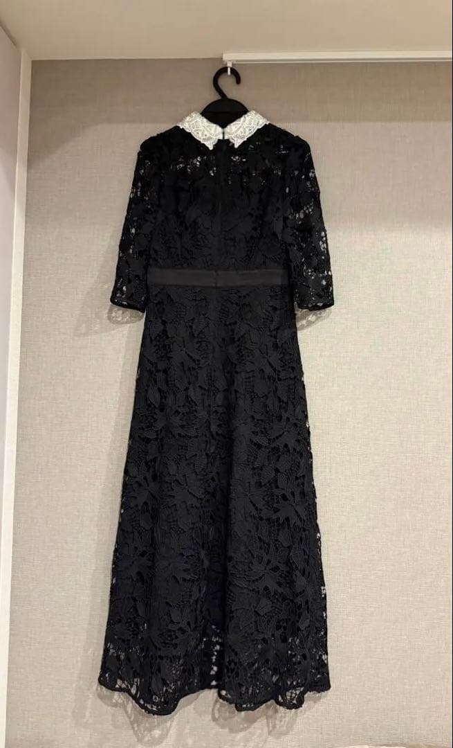 Leja 花柄レースビジューカラーAラインワンピースドレス