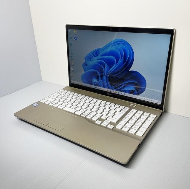 Win11★希少ゴールド！SSD256＋HDD1TB★富士通ノートパソコン