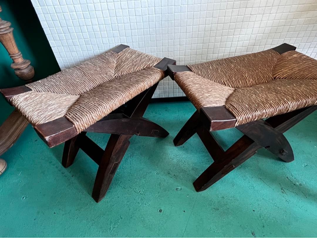 希少　松本民芸　スツール　2脚セット　民芸家具