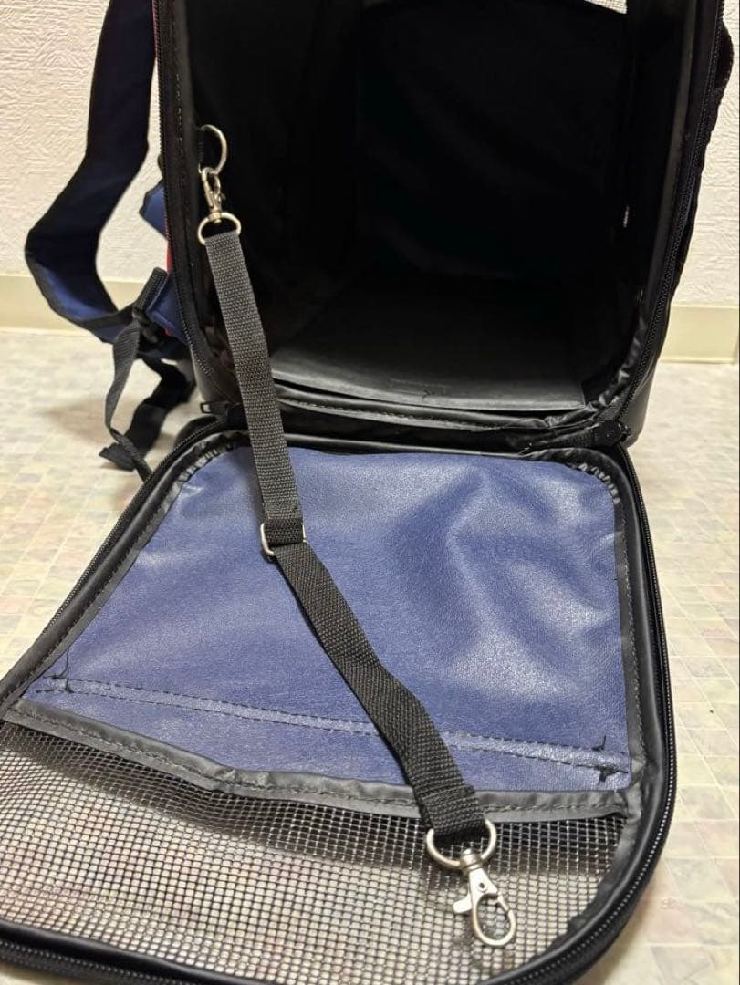 DOG DEPT キャリーバッグ ネイビー/レッド