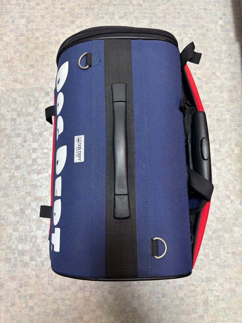 DOG DEPT キャリーバッグ ネイビー/レッド