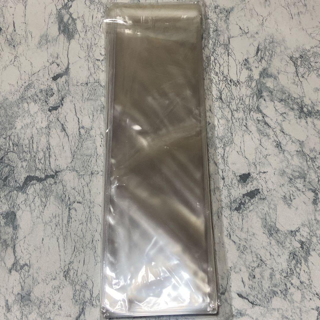 OPP袋 透明80×250サイズ　フタ付 シール付 100枚入