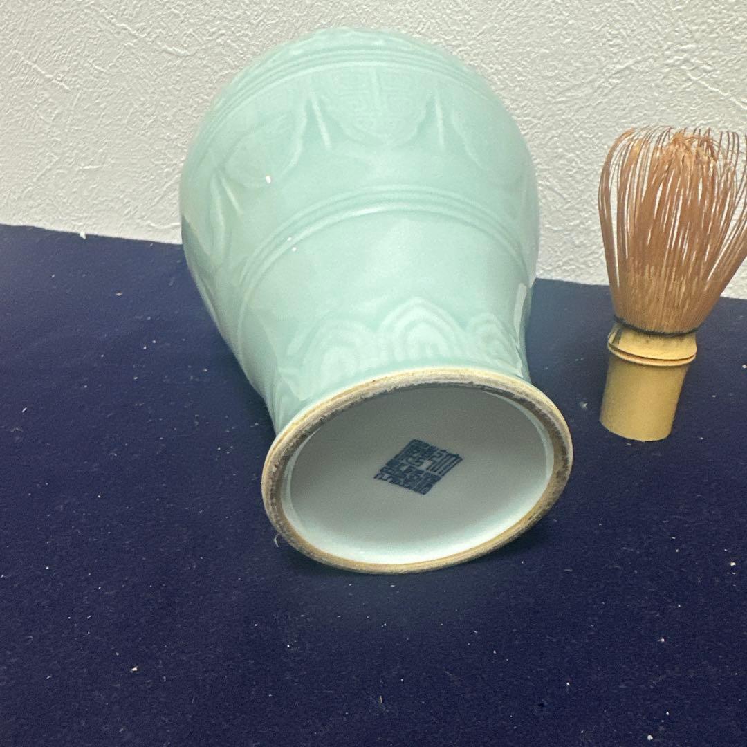 青磁花瓶　骨董品　アンティーク　中国　古美術