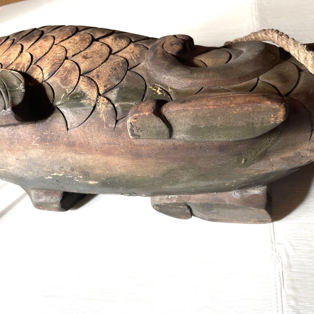 自在鉤 鯉 木彫り 古民具 アンティーク インテリア　和インテリア　昭和レトロ