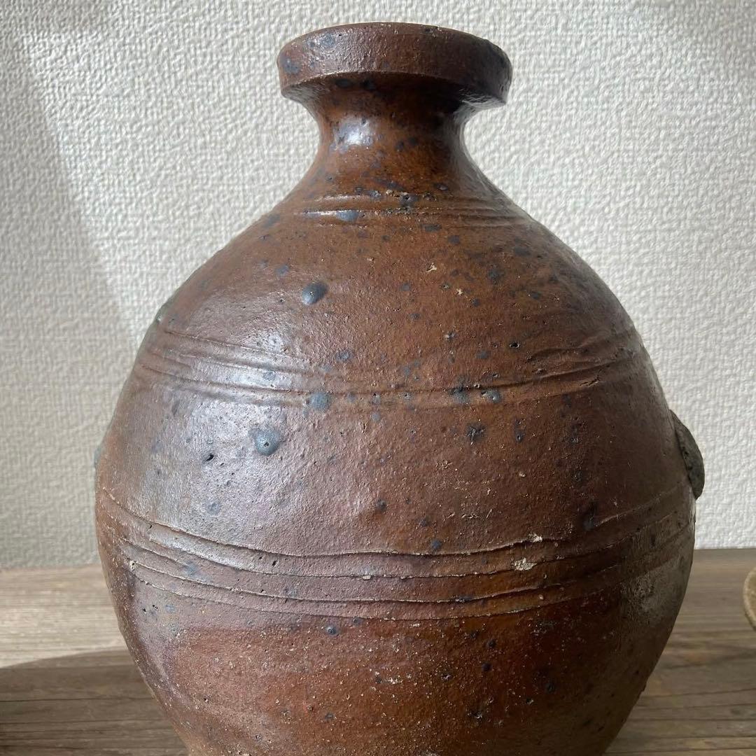 能野焼 種子島焼 徳利 花生 江戸時代 苗代川焼 黒薩摩 黒もん 古美術 民藝