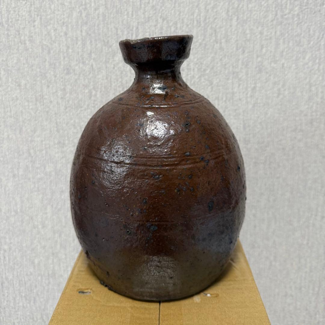 能野焼 種子島焼 徳利 花生 江戸時代 苗代川焼 黒薩摩 黒もん 古美術 民藝