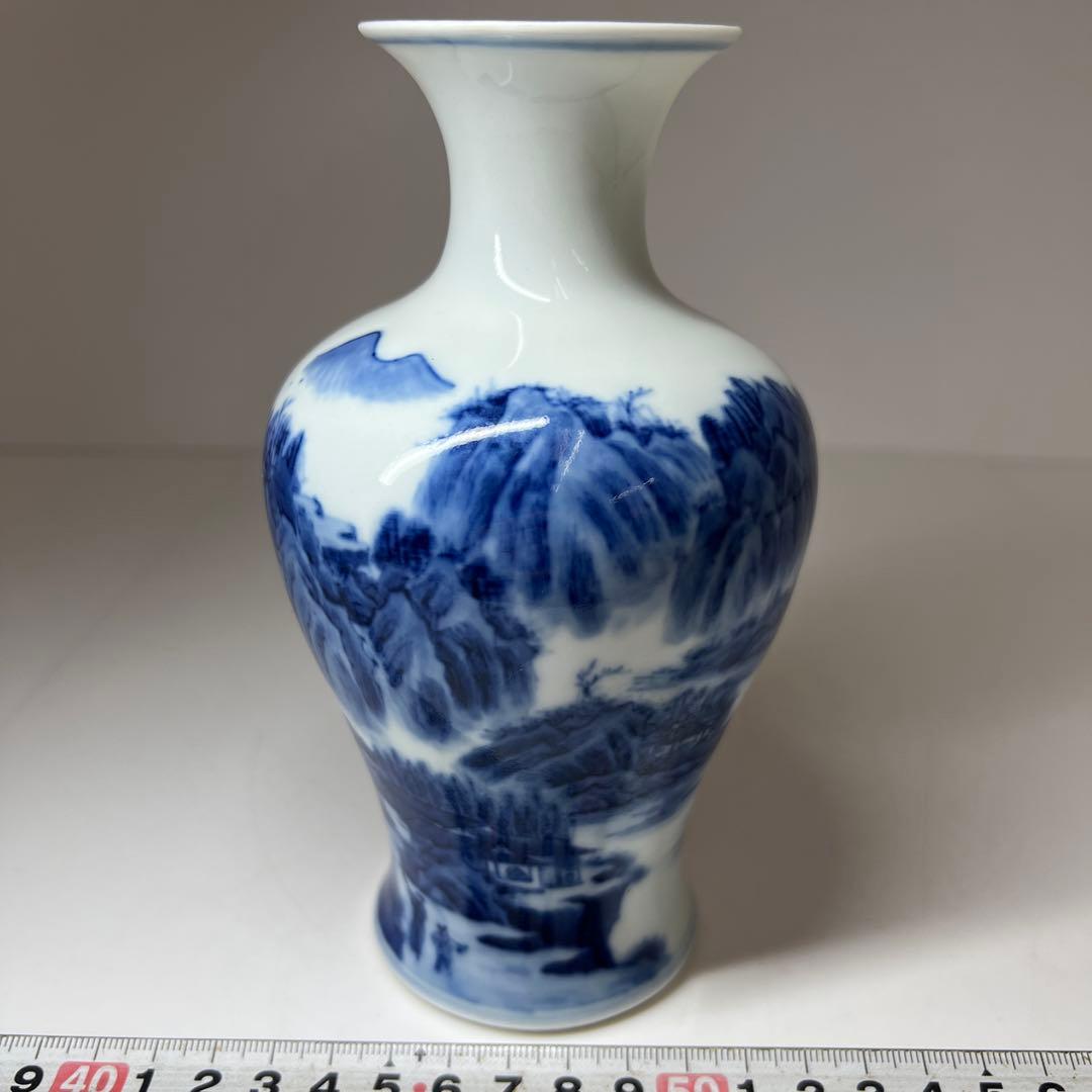 中国清時代　大清康熙年製　青花花瓶　高さ16.7㎝ 東Y7-0605⭐︎2Fトヒサ