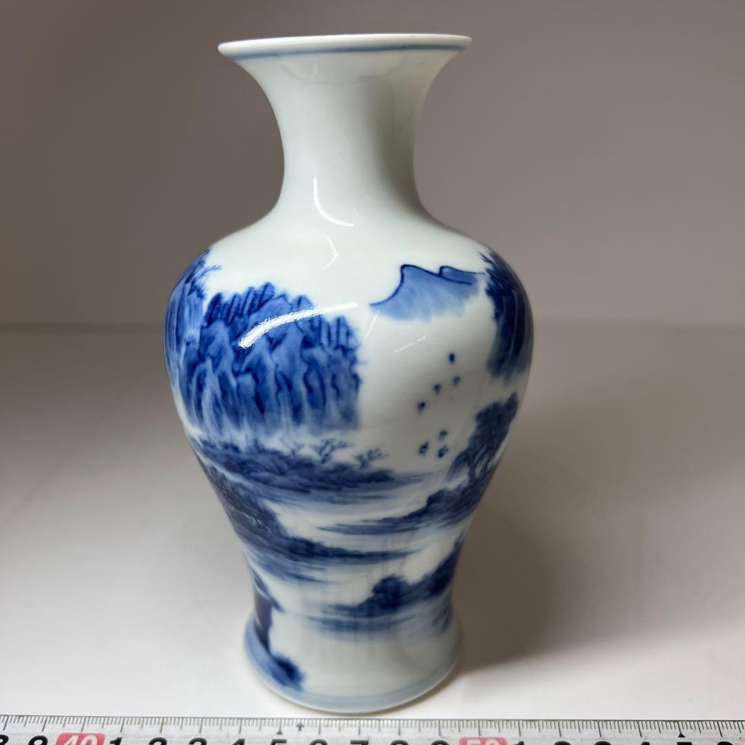 中国清時代　大清康熙年製　青花花瓶　高さ16.7㎝ 東Y7-0605⭐︎2Fトヒサ