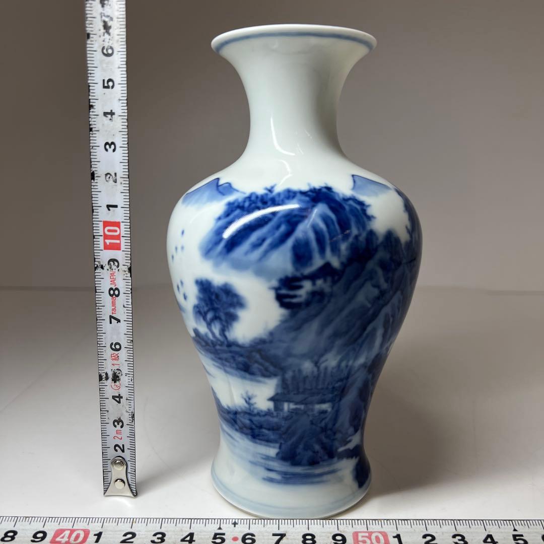 中国清時代　大清康熙年製　青花花瓶　高さ16.7㎝ 東Y7-0605⭐︎2Fトヒサ