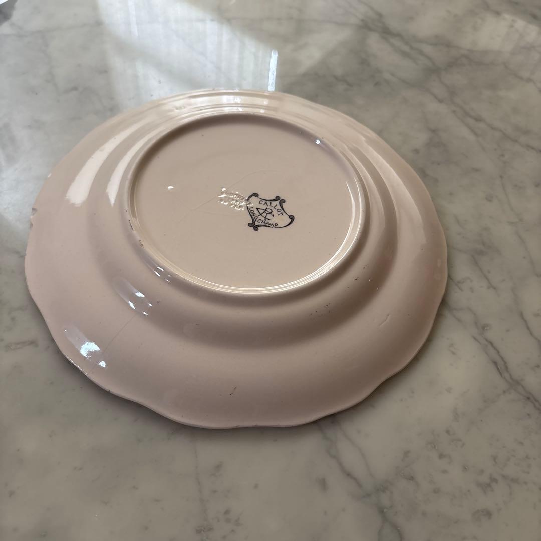 フランス　アンティーク　ロンシャン　古いプレート　花リム