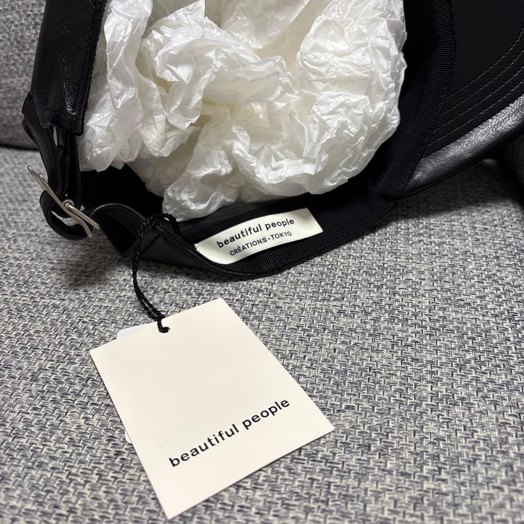 beautiful people 黒レザーキャップ