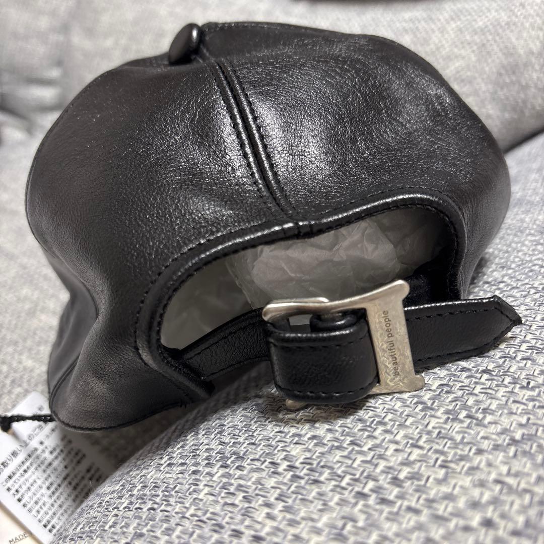 beautiful people 黒レザーキャップ