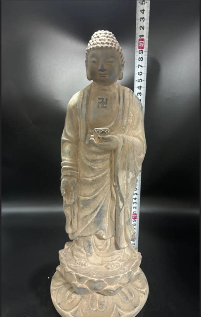 仏教　石仏 如来 細工彫刻 釈迦 縁起物 お釈迦様 釈迦如来 石彫仏像