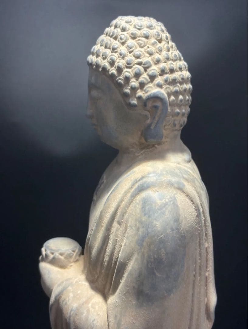 仏教　石仏 如来 細工彫刻 釈迦 縁起物 お釈迦様 釈迦如来 石彫仏像