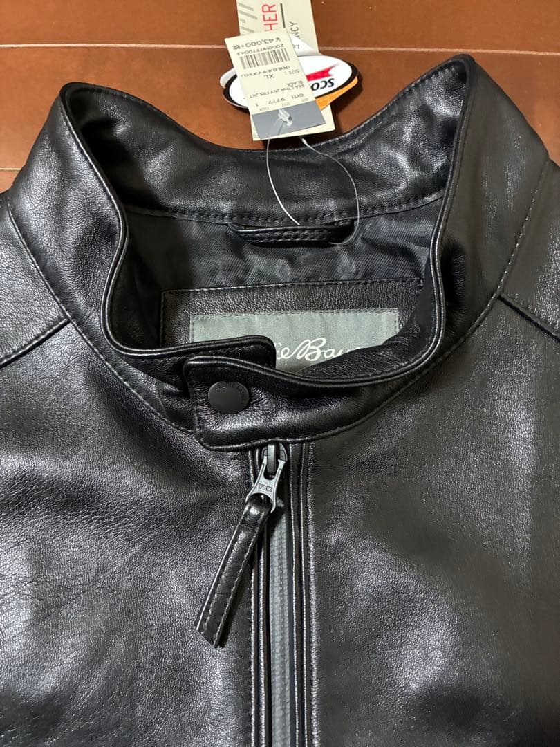エディーバウアーEddieBauer羊革レザーライダースジャケットXL未使用品