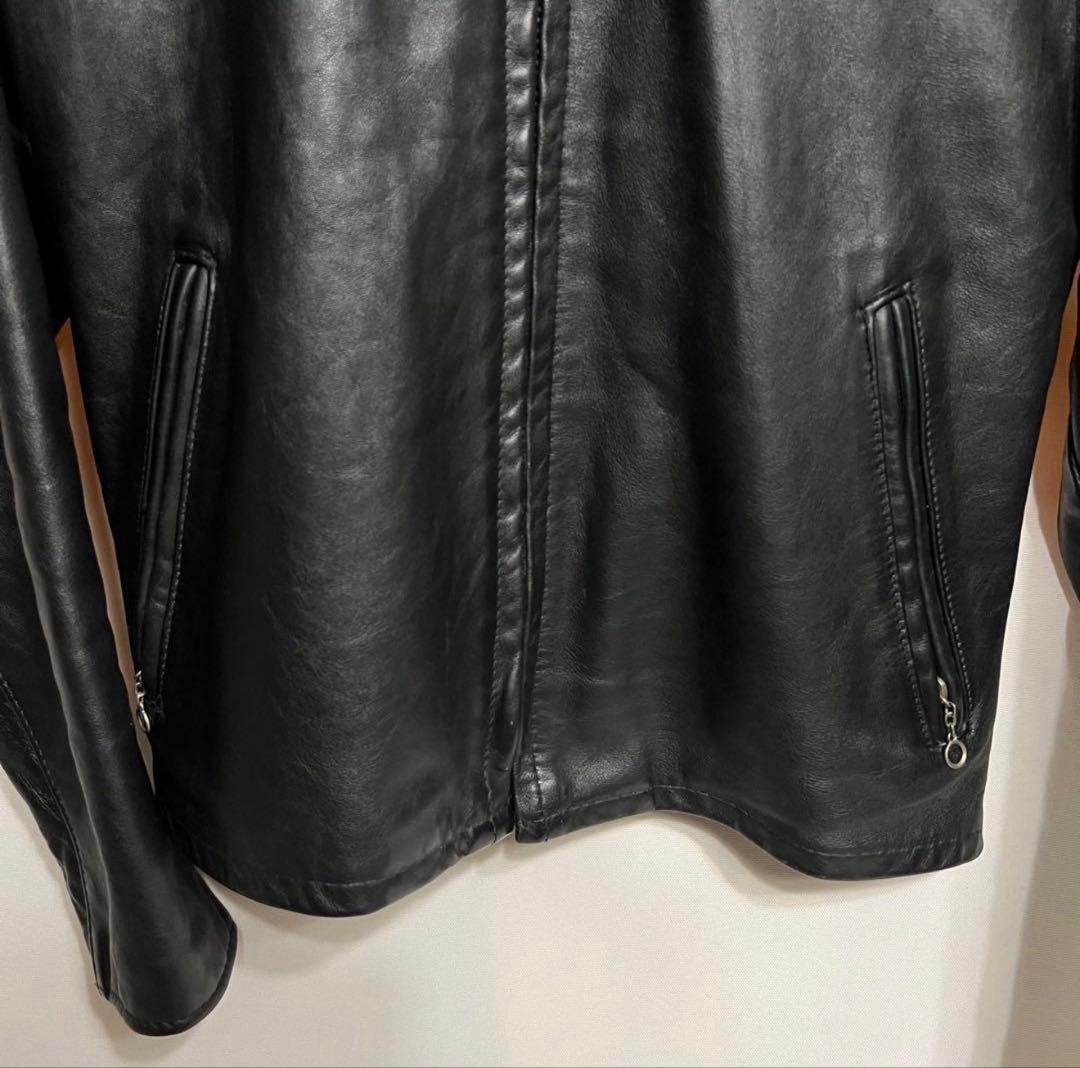 schott 牛革 シングル ライダース レザージャケット ライナー付 42