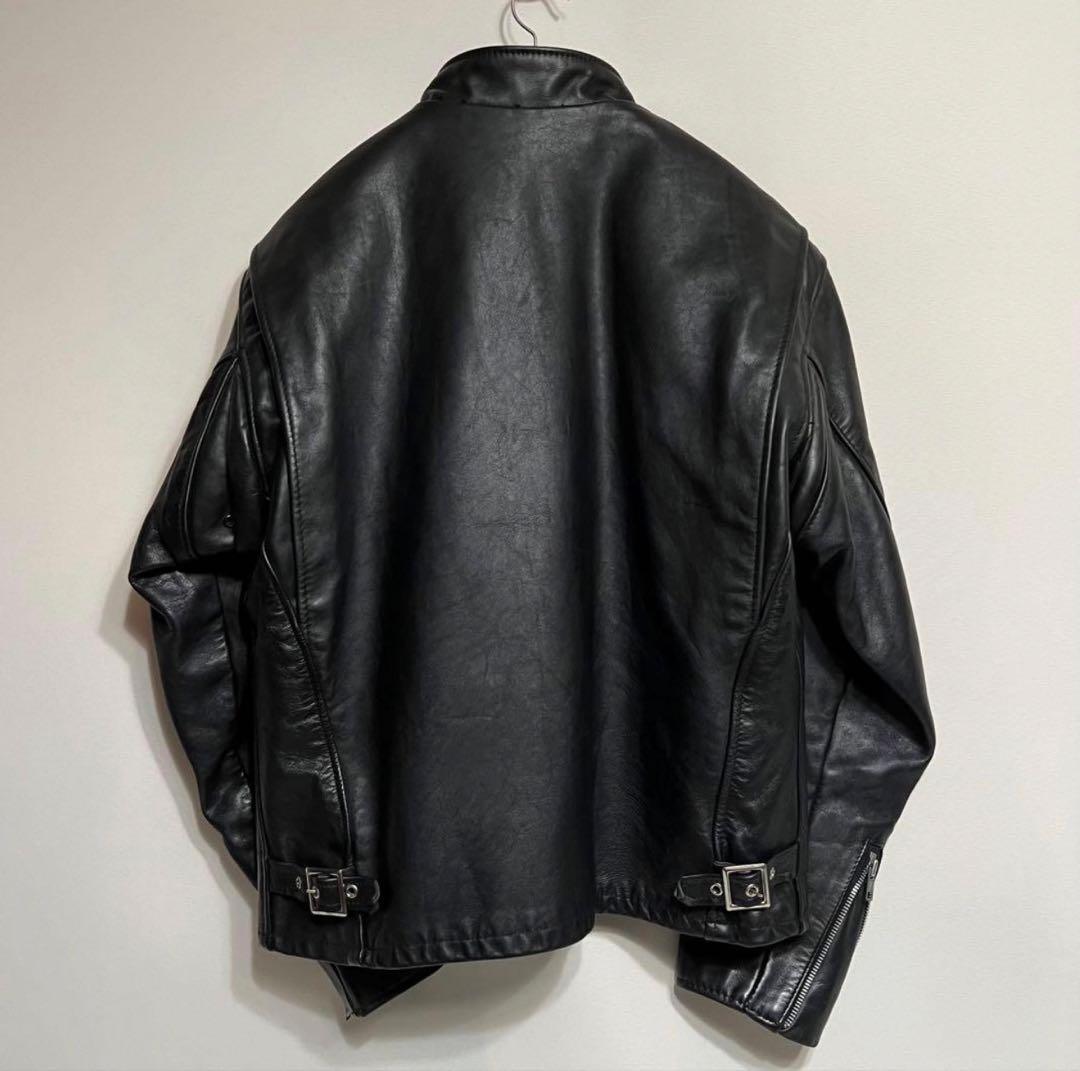 schott 牛革 シングル ライダース レザージャケット ライナー付 42