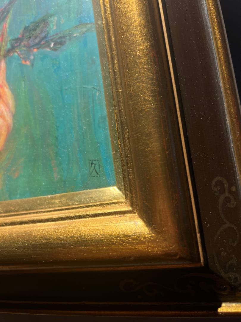 他の方発送×濱本久雄【花をもつ】肉筆油彩画　二連作