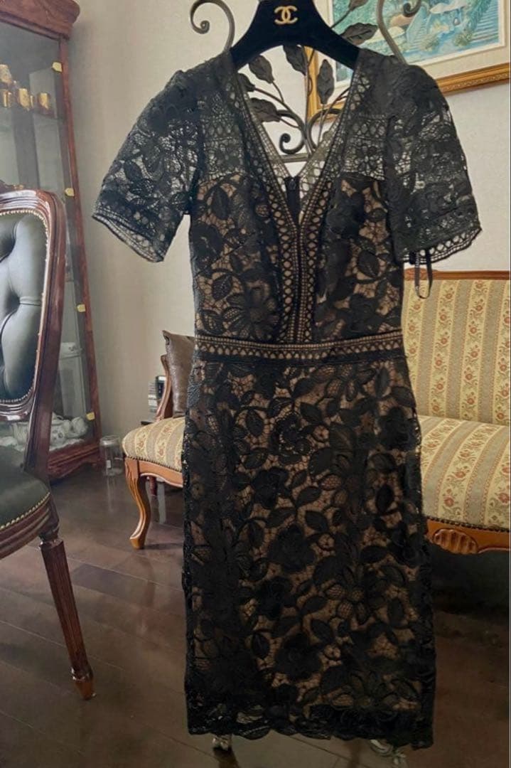 美品❗️TADASHI SHOJI サイズ2 ブラックレースワンピース