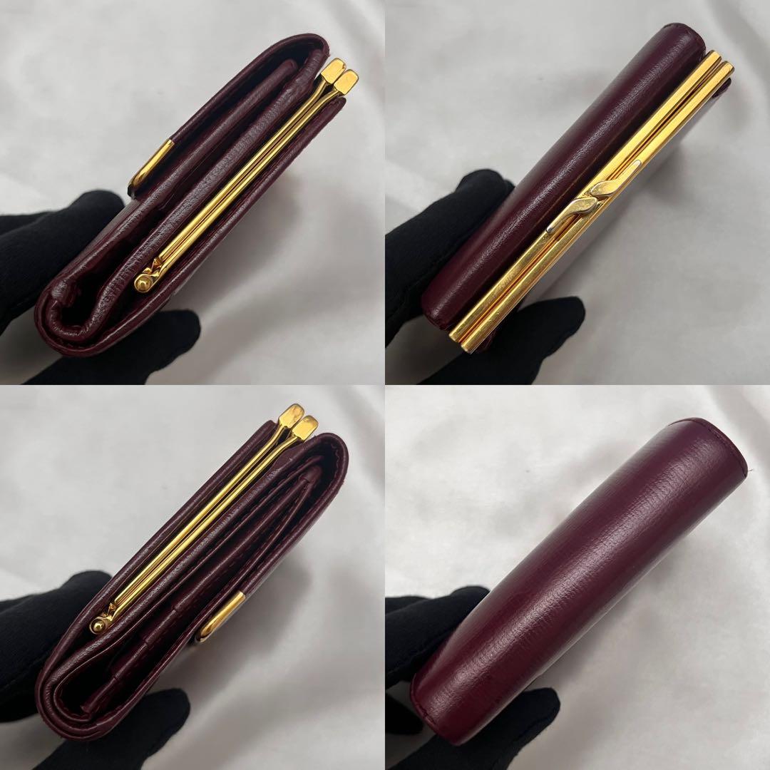 ◇極美品◇カルティエ　マストライン　コンパクト財布　グレインカーフレザー　がま口