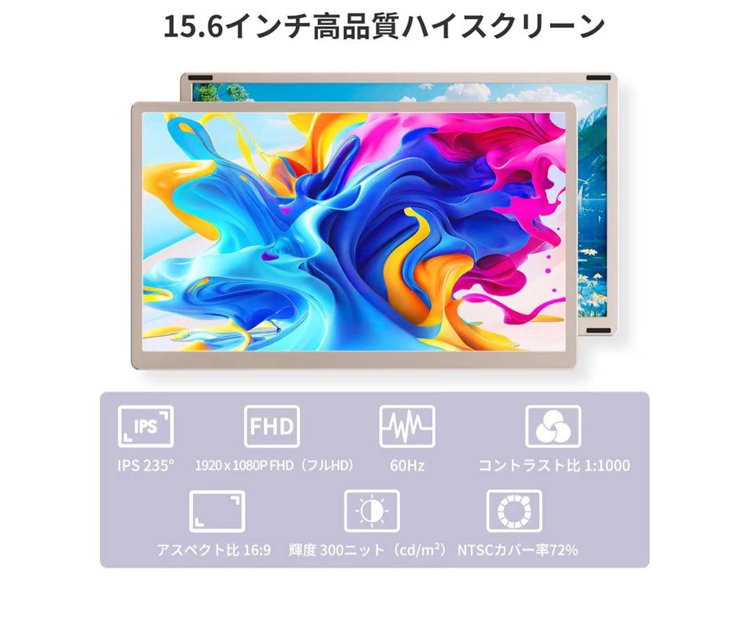 特価❣️トリプルモニター ポータブルモニター 15.6インチ　235°回転対応