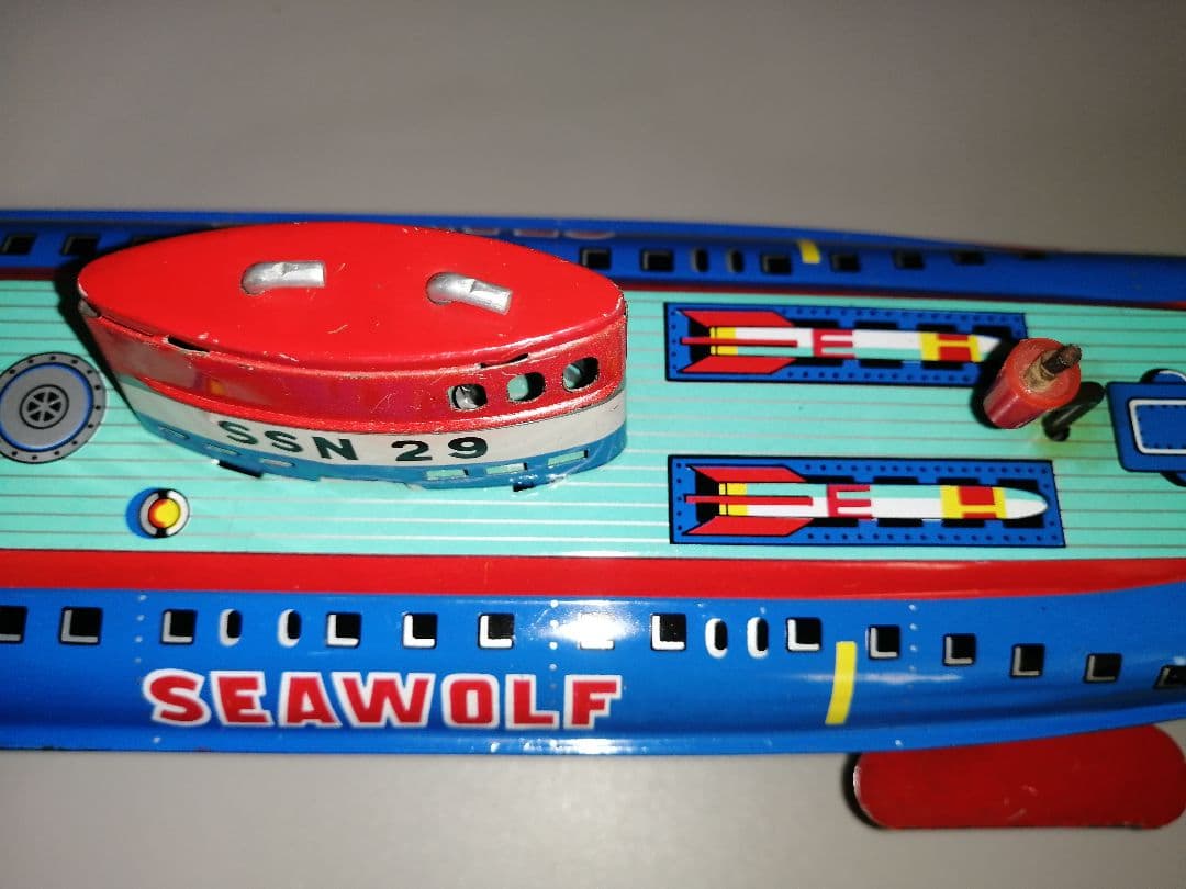 シーウルフ潜水艦　クランクフリクション　ブリキ　ヨネザワ玩具　日本製
