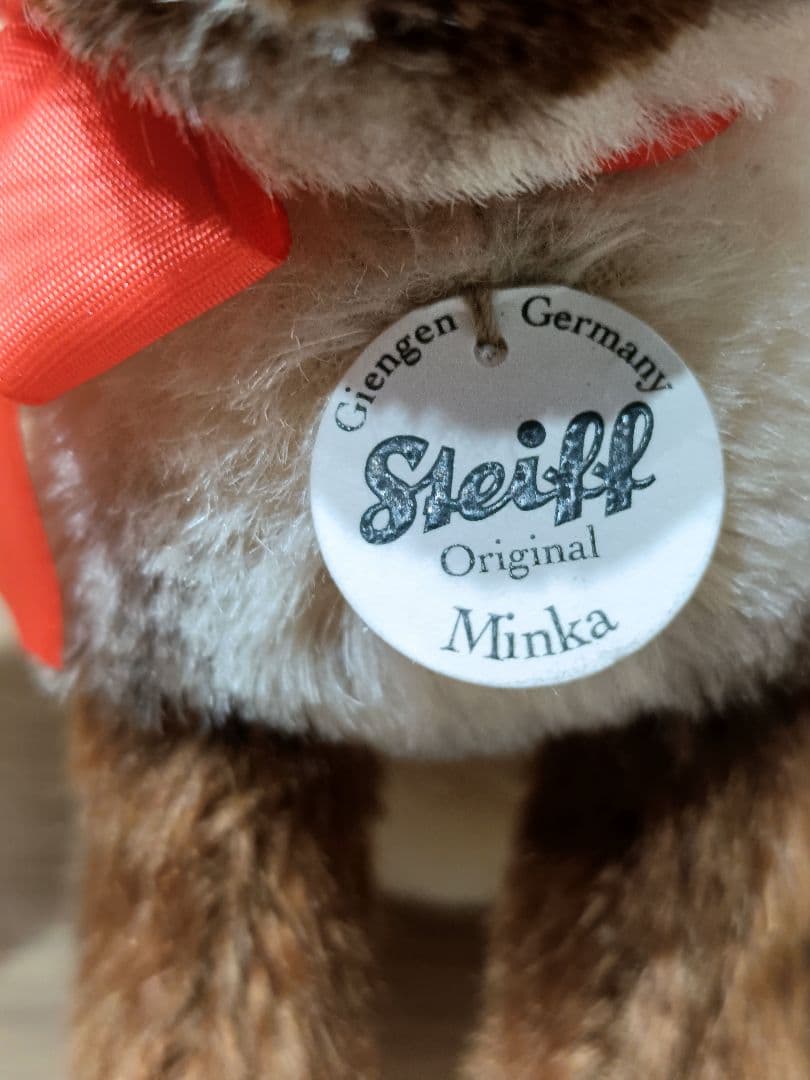 【KW】steiffシュタイフMinkaミンカぬいぐるみ猫オブジェ