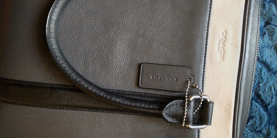 レザー ビジネスバッグ グレー/ベージュ