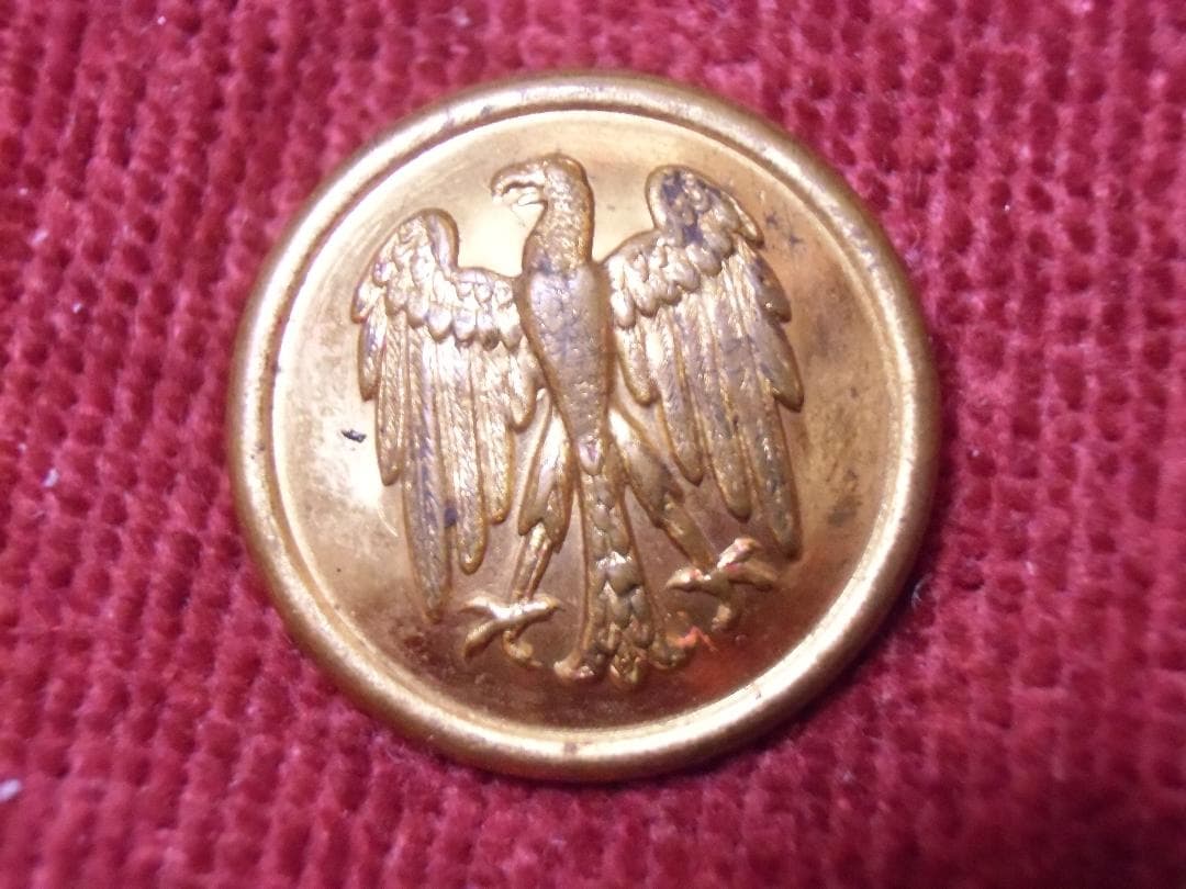 Ｗワイマールドイツ軍＊ドイツ国鉄制服ボタン２４ｍｍ＊５個セット（実物）