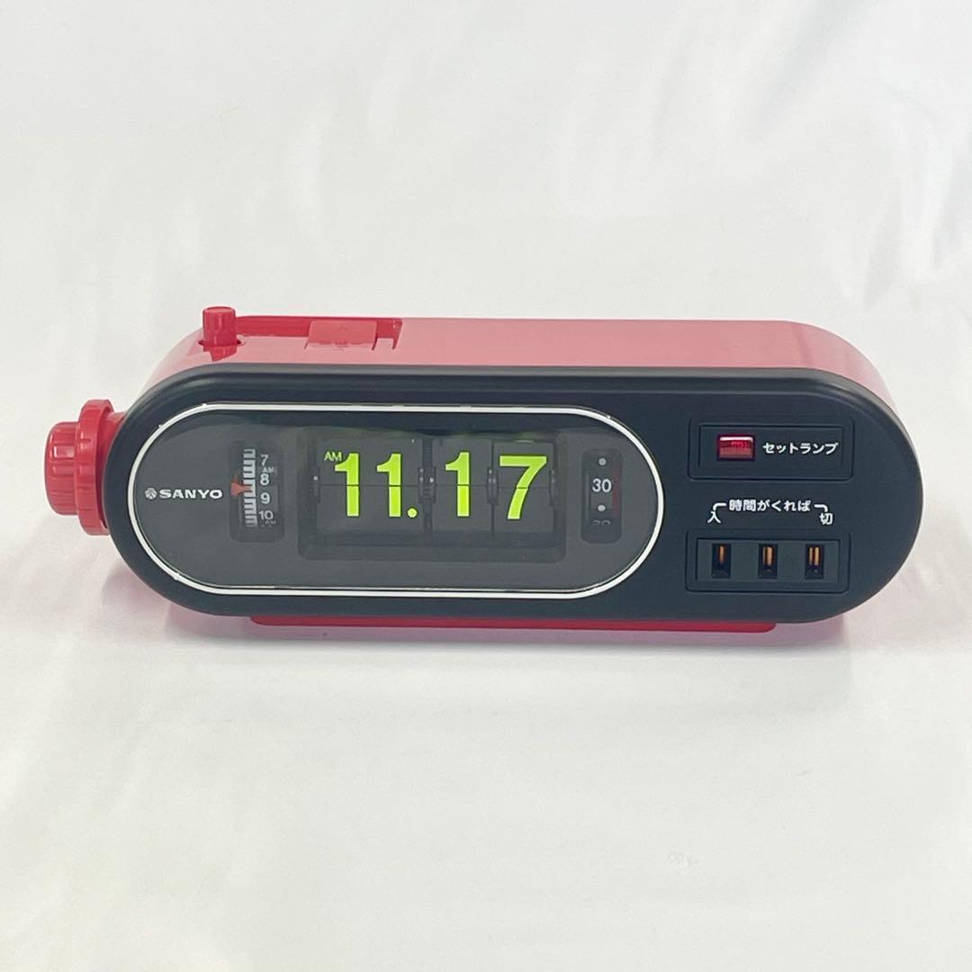 SANYO　サンヨー　デジタルタイマー時計　T101 レッド　パタパタ時計