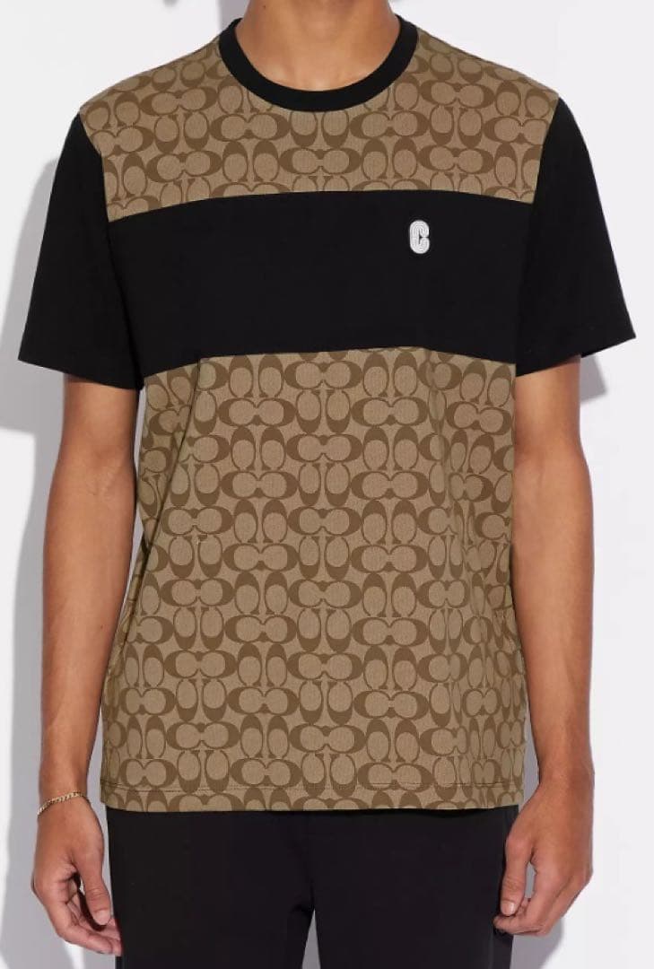 COACH コーチ　シグネチャー　Tシャツ　カーキ　　　本物　定価33000円