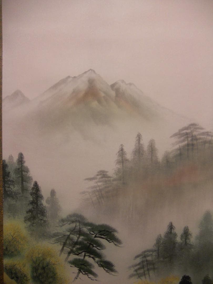 掛け軸 小川翠湖 彩色秋景 絹本 希少 軸装 茶道具 掛軸 美品 です。