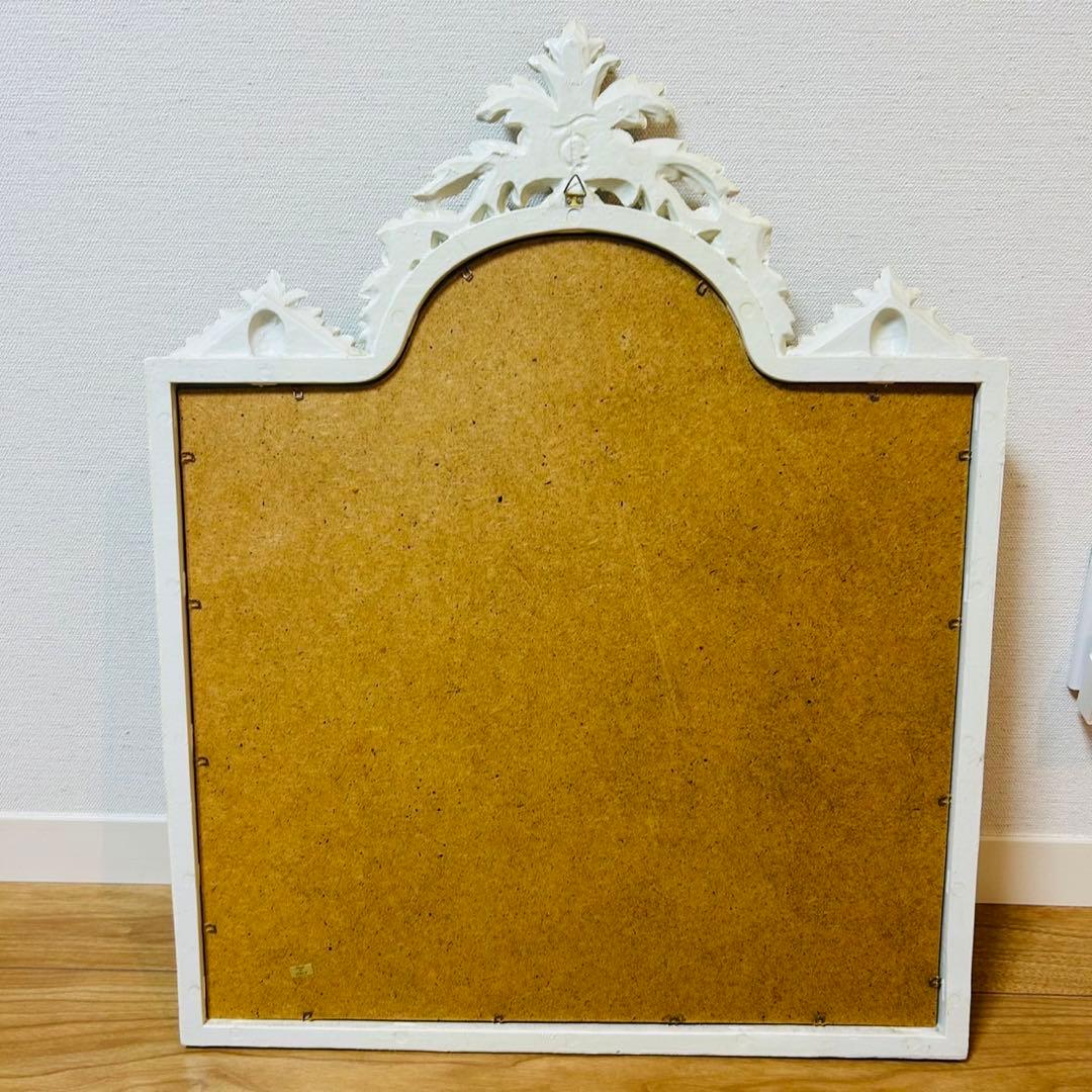 イタリア製輸入雑貨 ミラーコンソール 飾り棚 口ココアイボリー