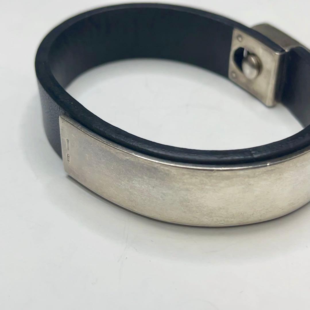 GUCCI グッチ ブレスレット ブラック レザー×シルバー 925刻印