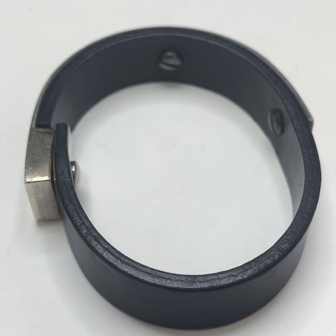 GUCCI グッチ ブレスレット ブラック レザー×シルバー 925刻印