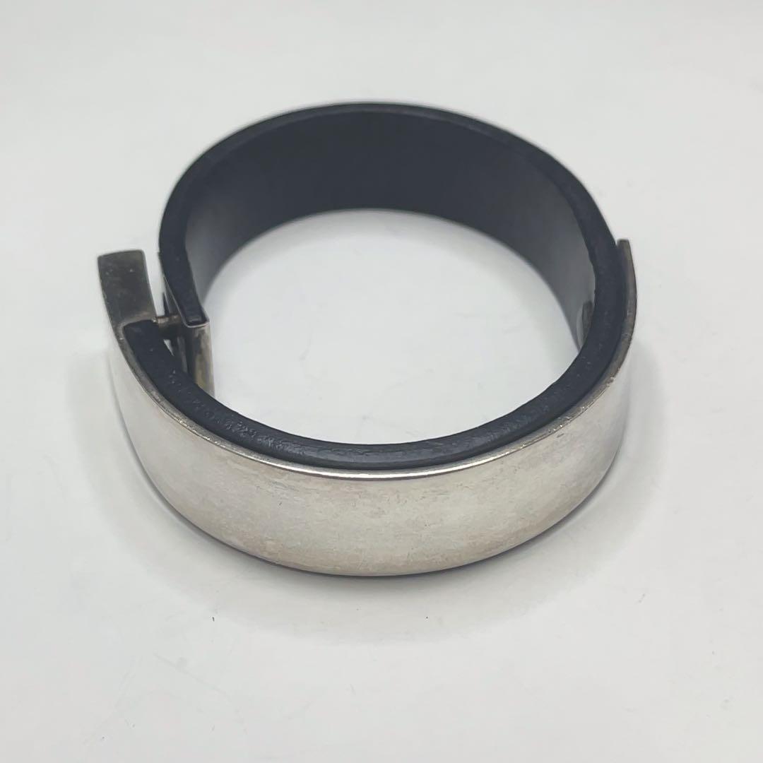 GUCCI グッチ ブレスレット ブラック レザー×シルバー 925刻印