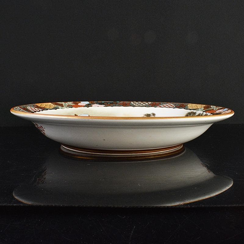 九谷焼　古九谷　色絵金彩　人物文　大皿　飾皿　直径約38cm　M　R6150B