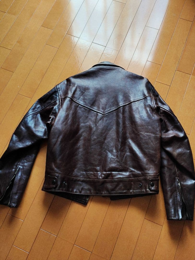 HAROLD'S GEAR ブラウンレザーシングルライダースジャケット M