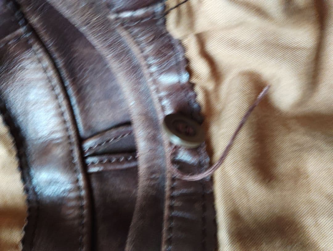 HAROLD'S GEAR ブラウンレザーシングルライダースジャケット M